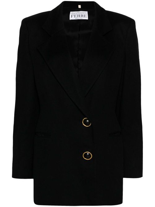 1990s double-breasted blazer - Black