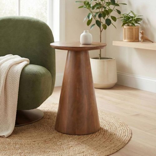 Furnitureboxuk Etna Round Walnut Wood Side Table