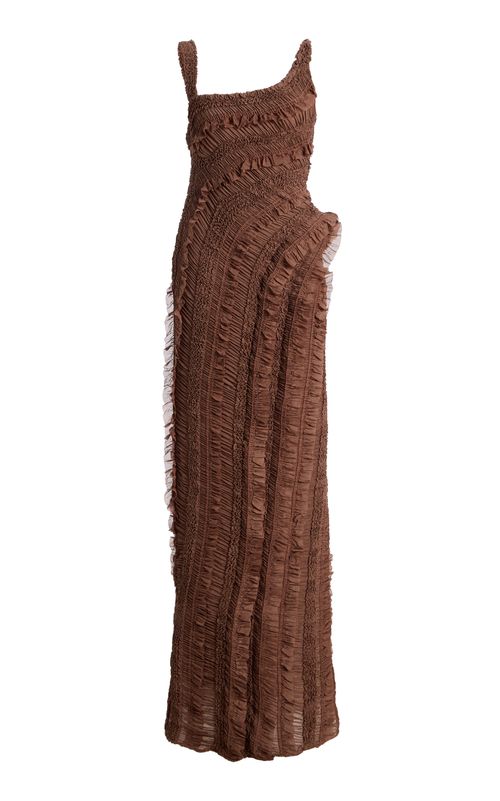 Renaissance Textured Organza Maxi Dress - Moda Operandi