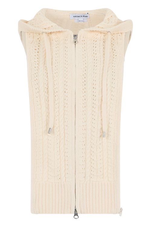 Sleeveless Hooded Cardigan Jacket