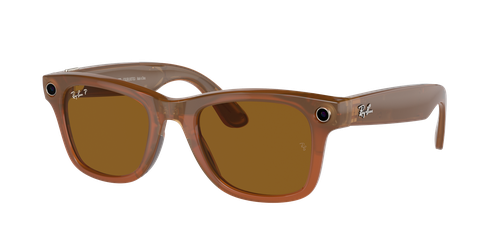 Ray-Ban Unisex Ray-Ban Meta Gen 1 Wayfarer - Frame color: Caramel, Lens color: Brown Polarized