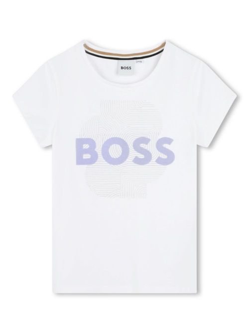 Flocked-logo jersey T-shirt - White