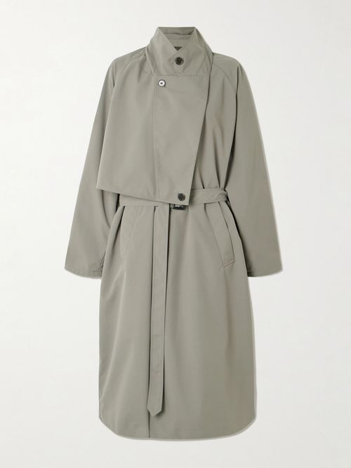 Frank Belted Layered Shell Trench Coat - Gray