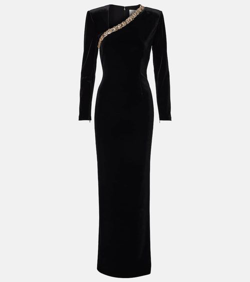 Embellished velvet gown