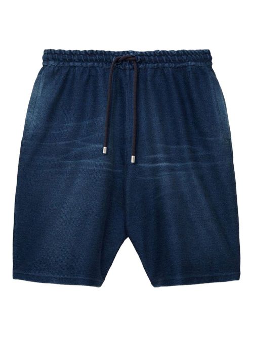 Drawstring denim shorts - Blue