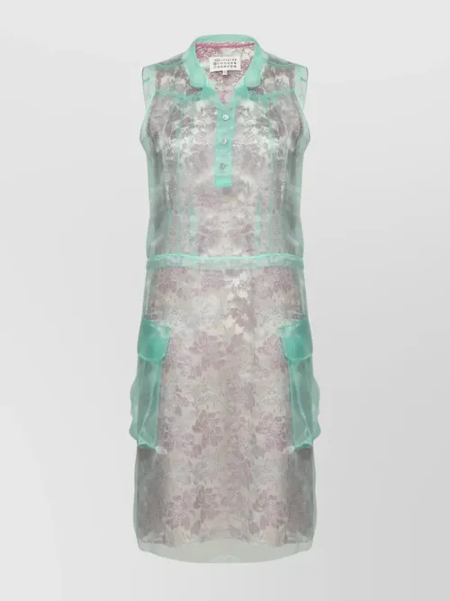 Maison Margiela - sleeveless floral lace midi dress with pocket