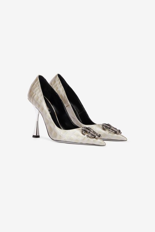 Pumps With Mirror Snake Monogram