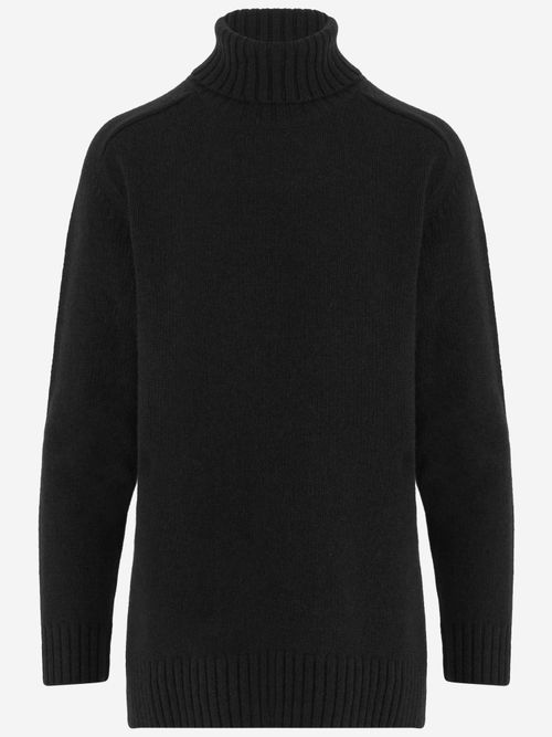 Virgin Wool & Cashmere Sweater — Black