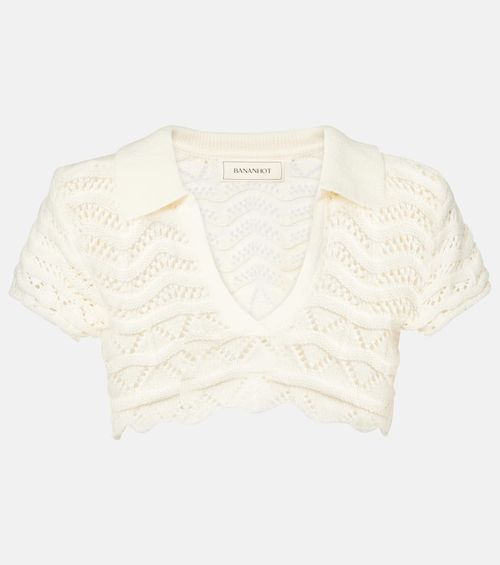 Coco knitted cotton-blend crop top
