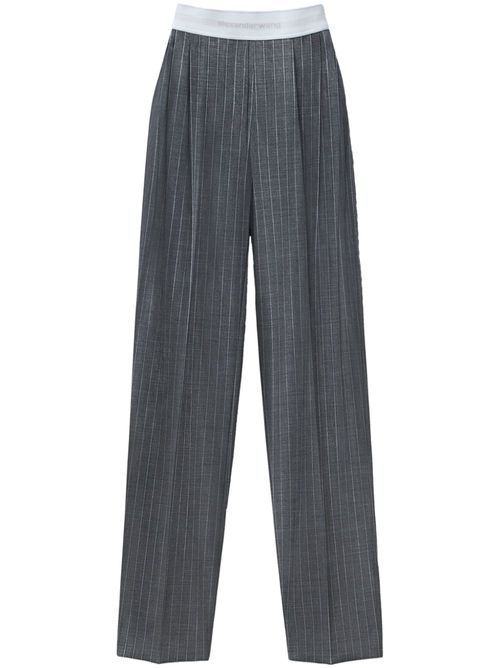 High-waisted pleated trousers - Grey