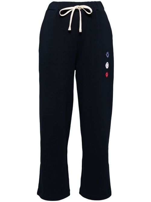 Pixel-appliqué track pants - Blue