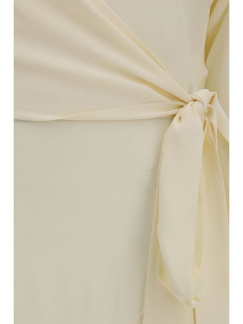 Acetate Wrap Dress — Cream