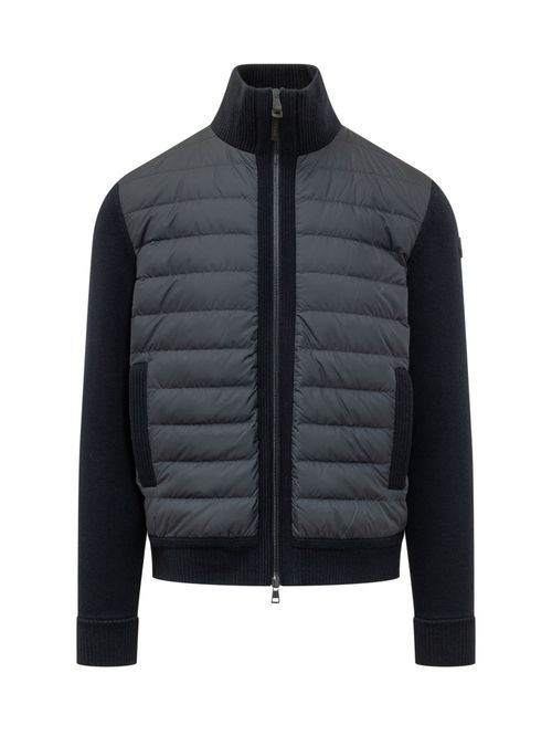Black Quilted Logo Cardigans