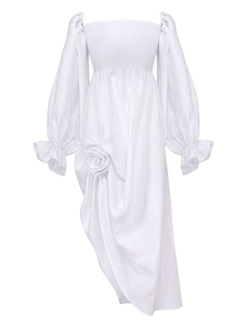 Atlanta smocked off-shoulder dress - White