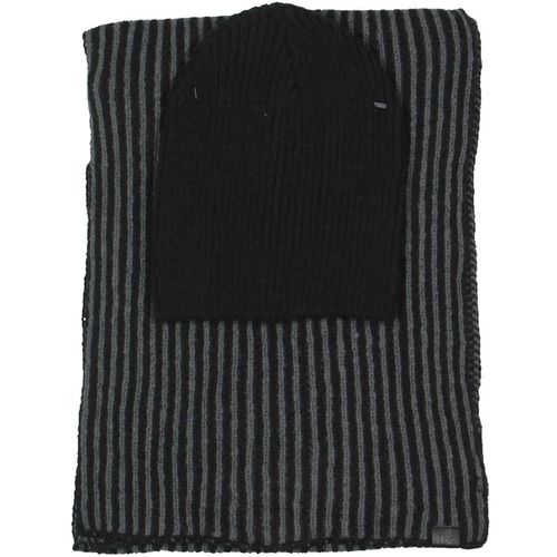 Mens Herringbone Beanie Hat & Scarf Set