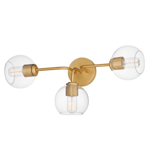 Natural Aged Brass Three Light Bath Vanity from the Knox Collection