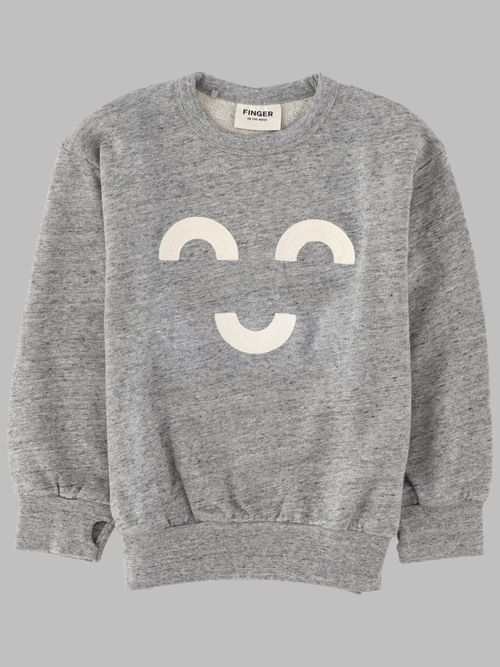 Finger In The Nose Wawe Heather Grey Macaroni - Loose Sweater