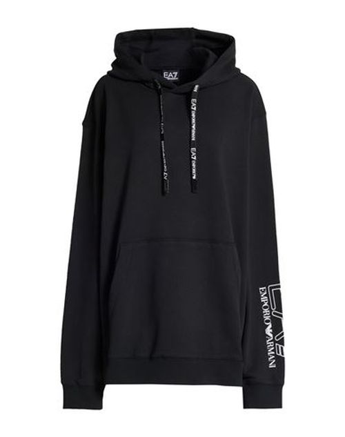 Woman Sweatshirt Black Size XS Cotton, Elastane