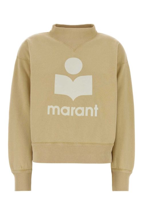Beige Mock Collar Sweatshirt