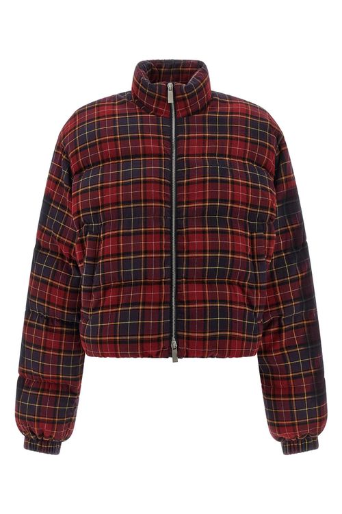 'Check Flan Arrow Spray' Down Jacket