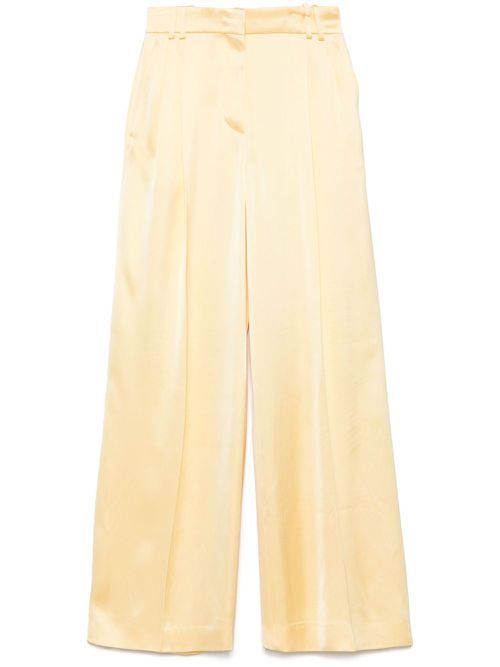 Satin pleated trousers - Yellow