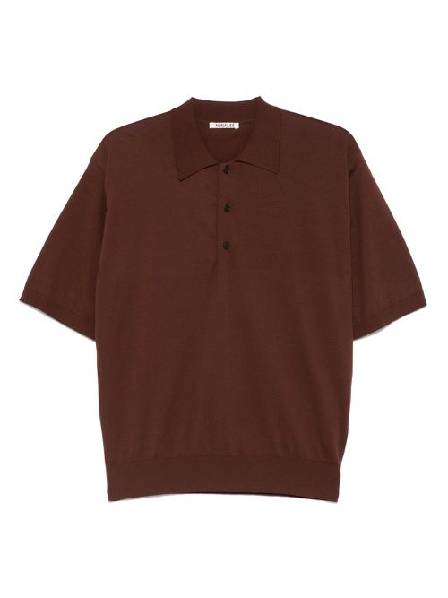 AURALEE オーラリー　ポロシャツ　3 ブラウン　21ss Auralee | cotton polo shirt - ブラウン | Realry