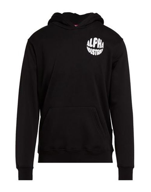 Man Sweatshirt Black Size L Cotton, Polyester