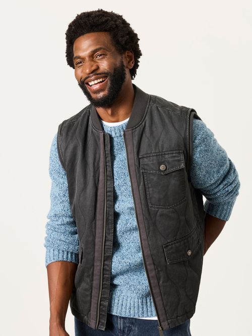 FatFace Charcoal Grey Wyre Quilted Gilet