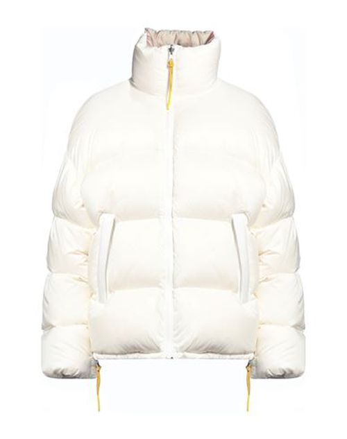 Woman Puffer Ivory Size L Nylon, Cow leather