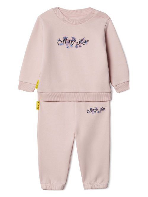 Bookish Flowers cotton tracksuit set - Pink