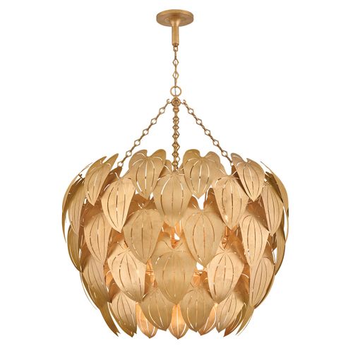 Distressed Brass LED Chandelier from the Camille Collection