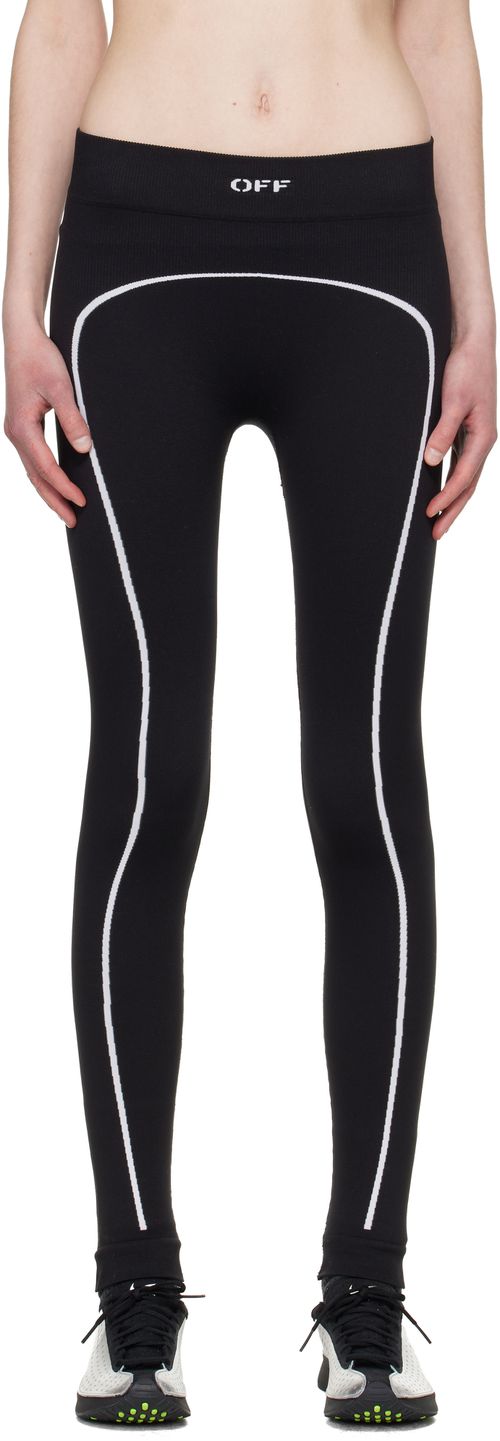Black 'OFF' Stamp Seamless Leggings