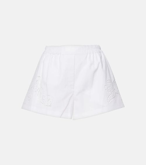 Sangallo embroidered cotton poplin shorts