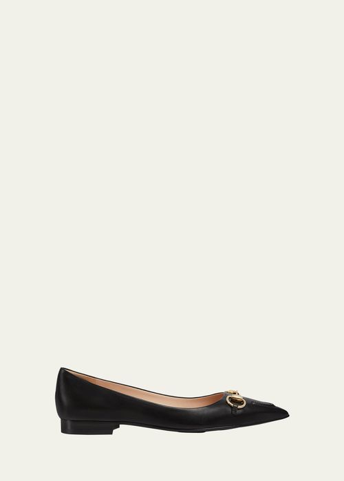 Erin Leather Horsebit Ballerina Flats