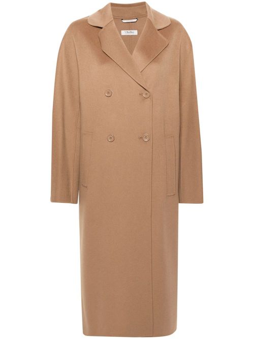Double-breasted virgin wool coat - Brown