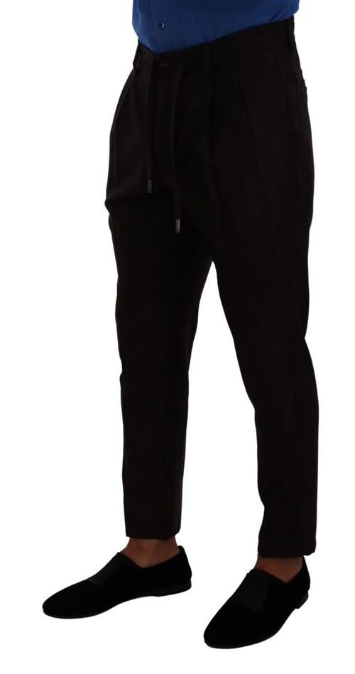 Virgin Wool Skinny Trousers — Black