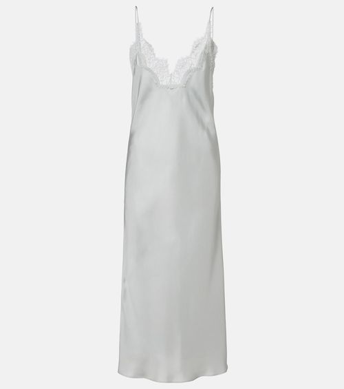 Róhe Lace-trimmed silk slip dress