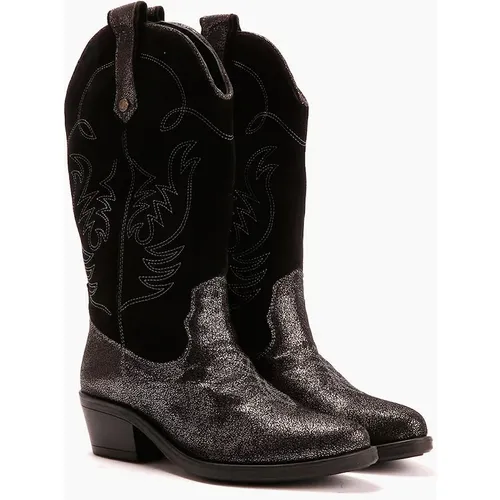 Women's Osprey London The Louisiana Leather Women's Black/Gunmetal Boot