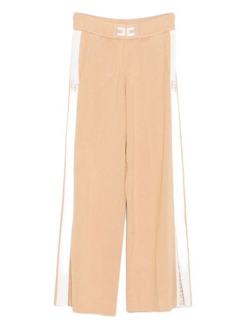 Tricot with Contrast Side Stripes Trousers — Beige