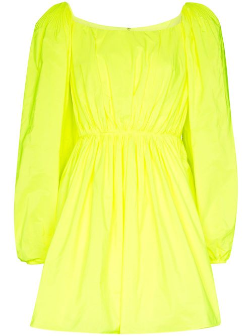 Puff sleeve mini dress - Yellow
