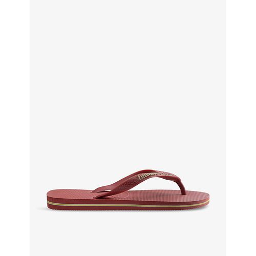 Womens Pau Brasil Brasil Logo-embossed Rubber Flip-flops 9/10