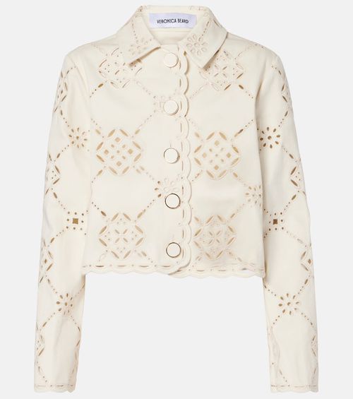 Adelaide laser-cut cropped cotton jacket