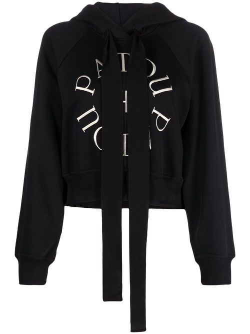 Cropped logo hoodie - Black
