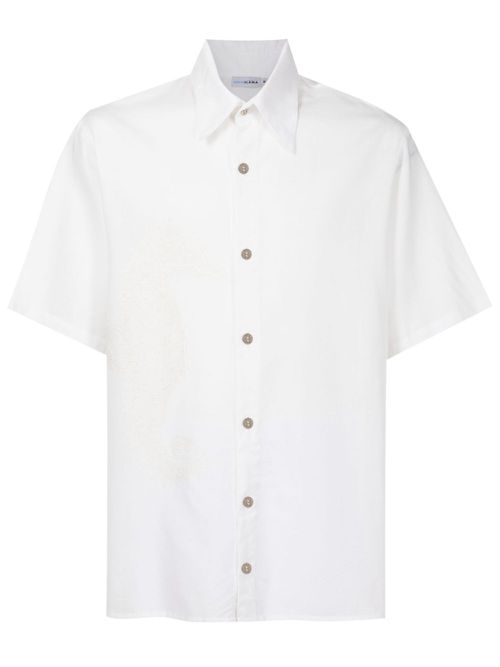 Embroidered short-sleeve shirt - White