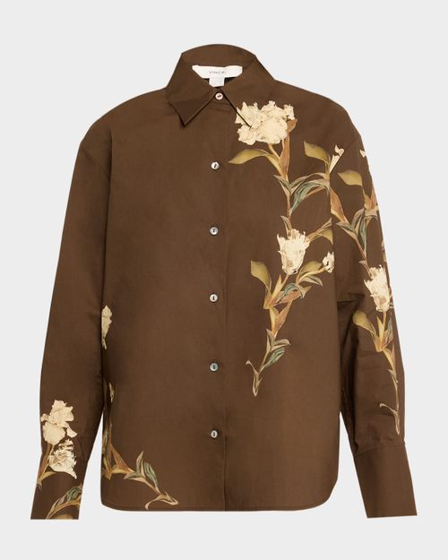 Floral Long-Sleeve Cotton Shirt