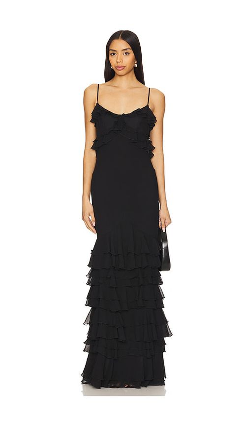 Lovers and Friends Arles Gown in Black. XXS. Also in