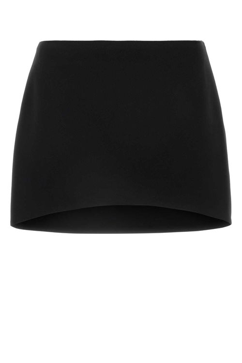 Black Wool Mini Skirt
