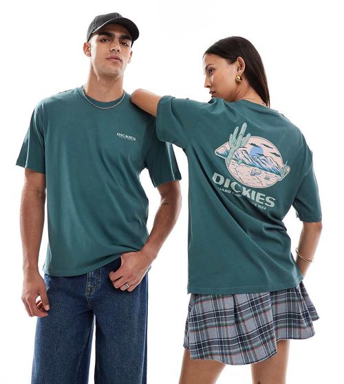 Dickies desert crest western back print t-shirt in dark green- exclusive to ASOS