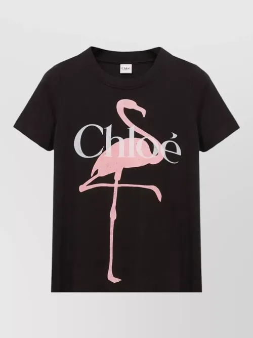 Chloé - logo crew neck graphic print t shirt