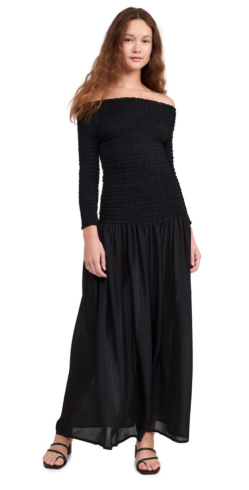 Amandine Silk Maxi Dress Black